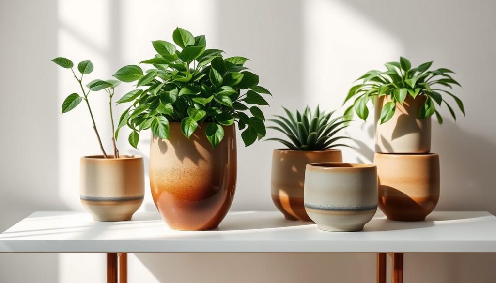 modern planters with drainage